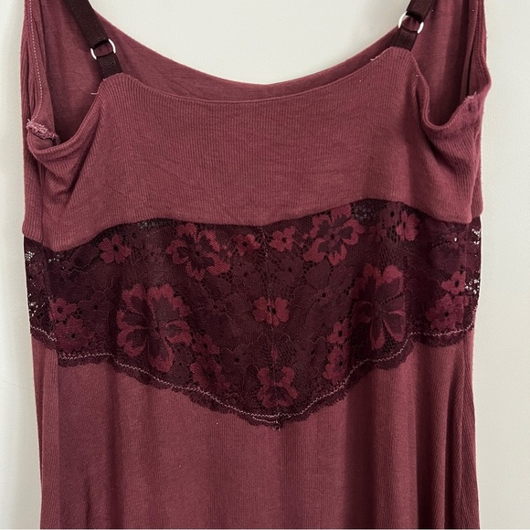 Victoria’s Secret Y2K Slip Dress Burgundy Lace Trim Coquette Mini - Picture 6 of 14